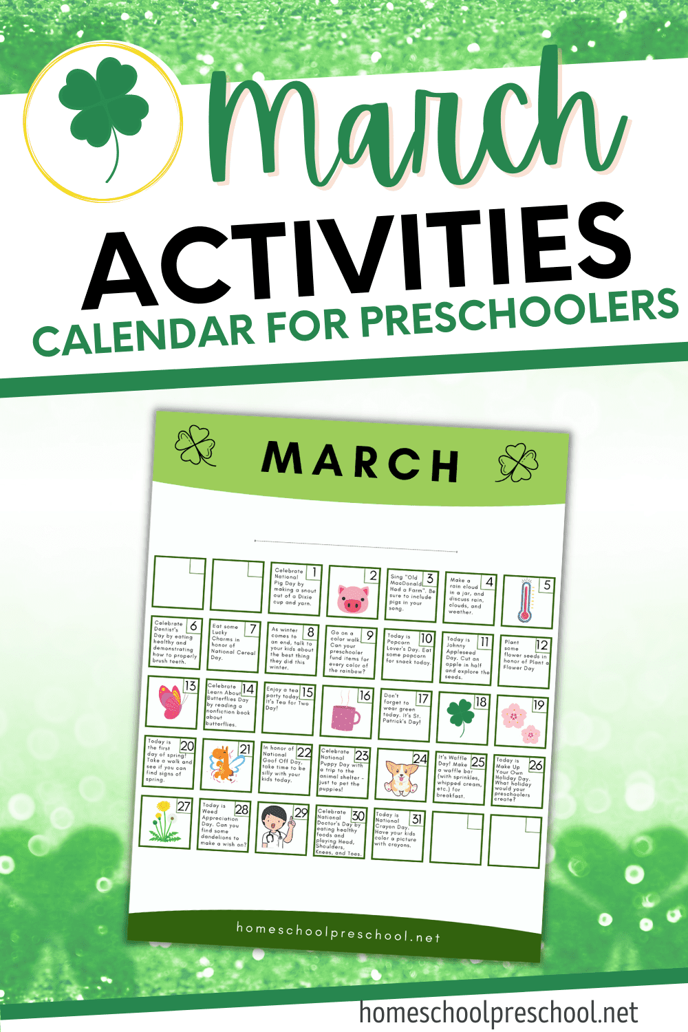 March Activity Calendar