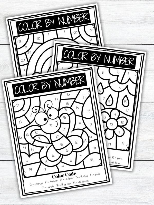 Spring Color By Number Printables