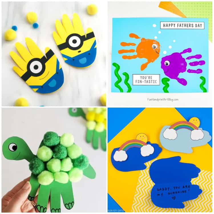 fathers day handprint crafts square collage