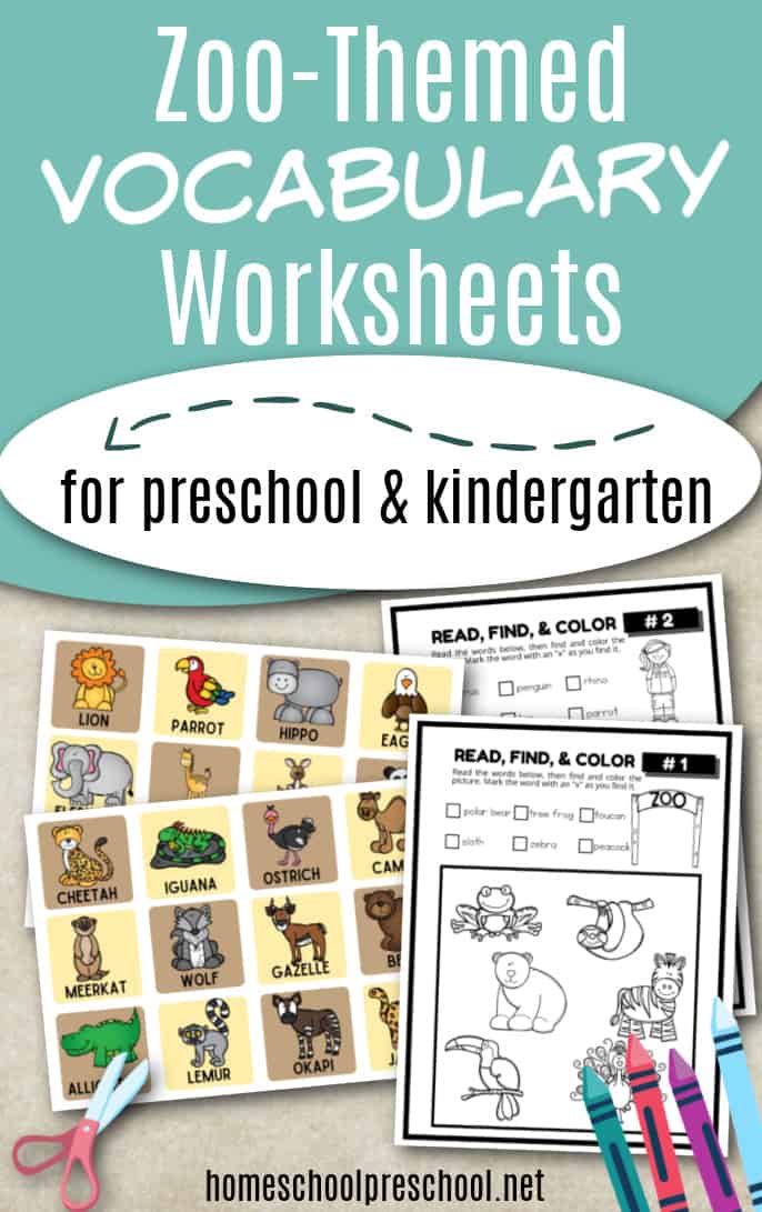 Zoo Vocabulary Words for Preschoolers