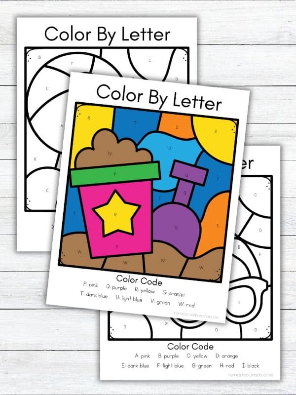Summer Color by Letter Printable