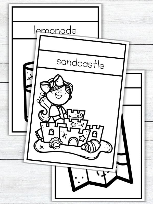 Summer Vocabulary Coloring Pages