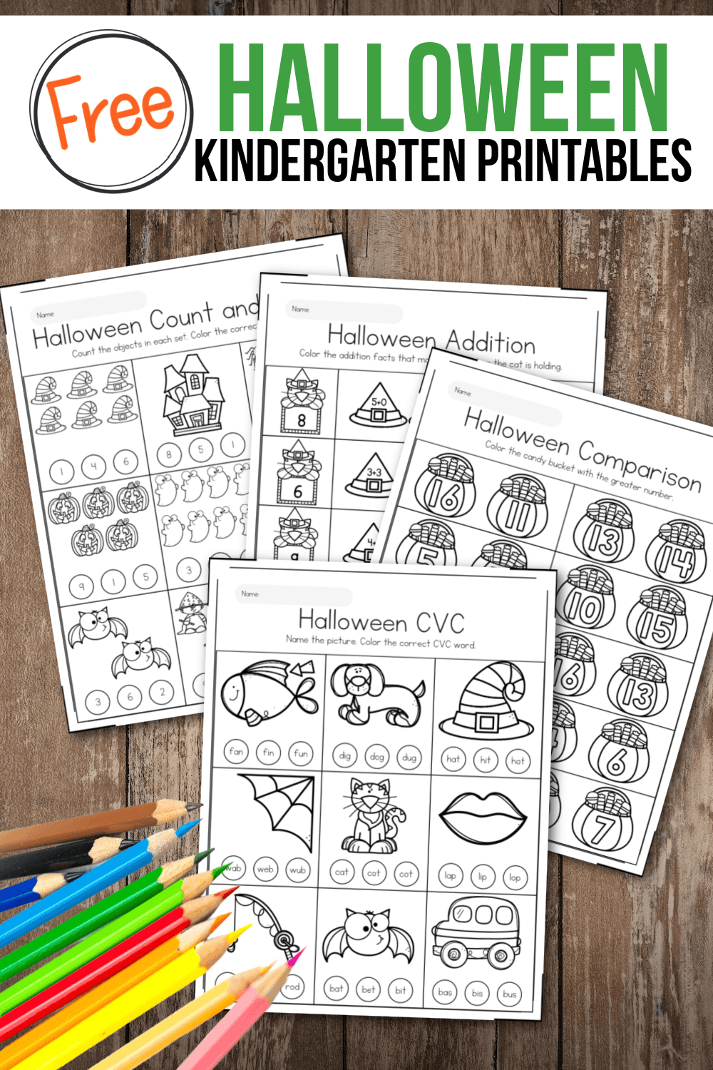Halloween Kindergarten Worksheets