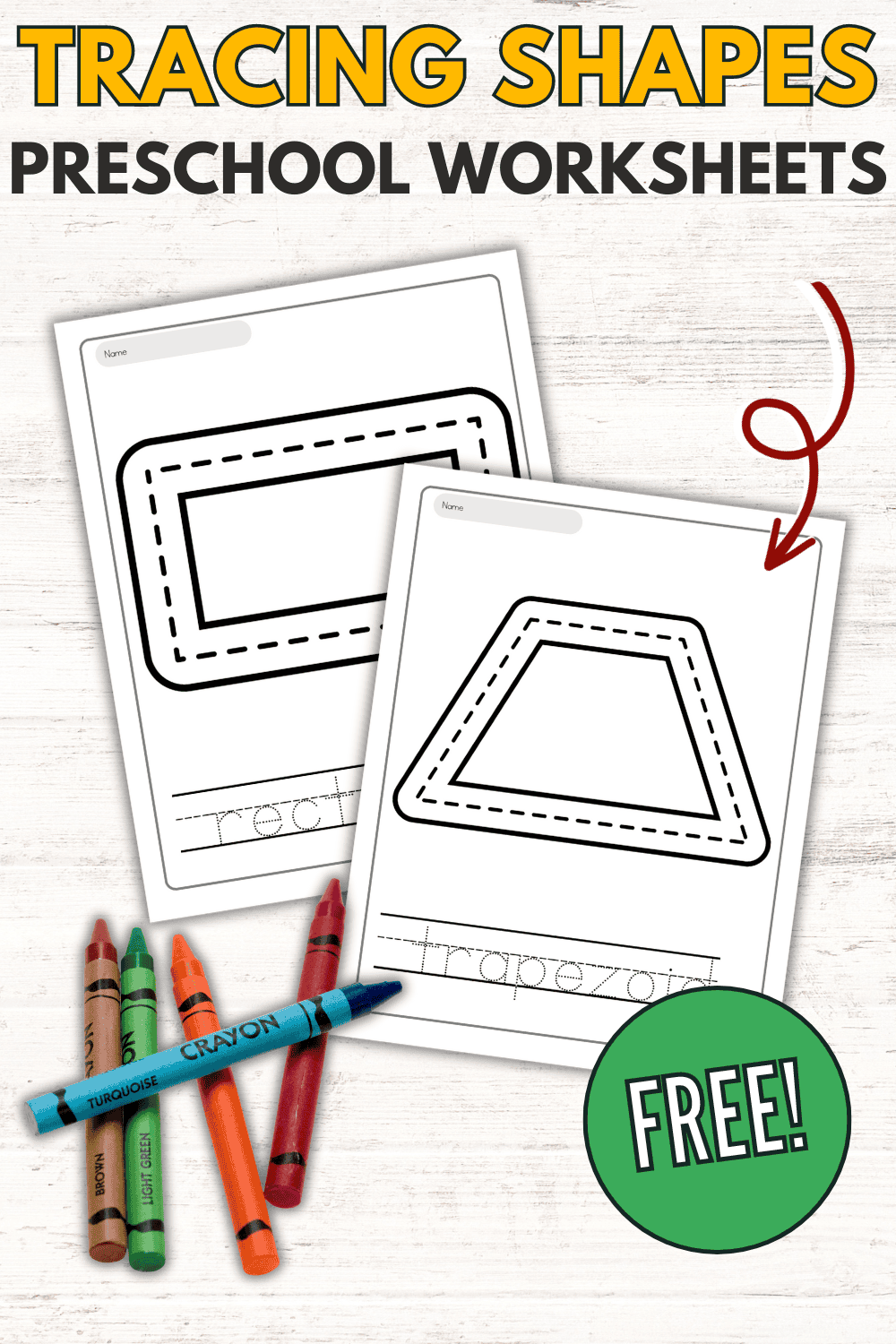 Tracing Shapes Worksheets