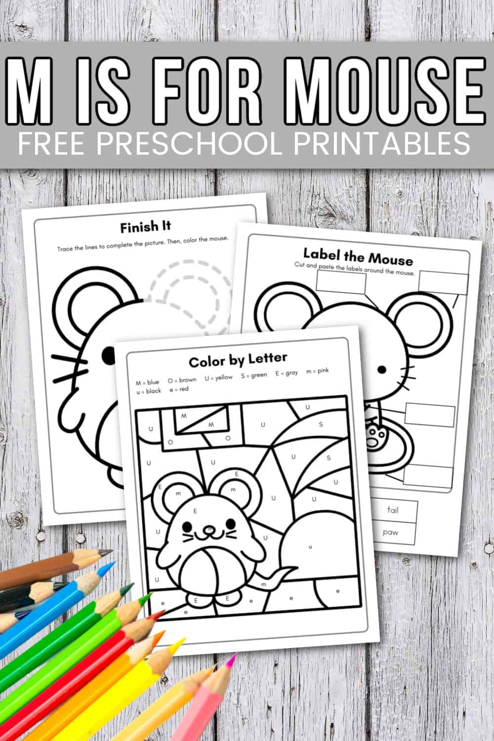 M is for Mouse Printable