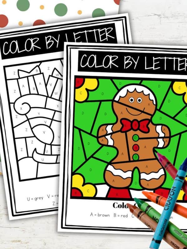 Christmas Color by Letter Worksheets