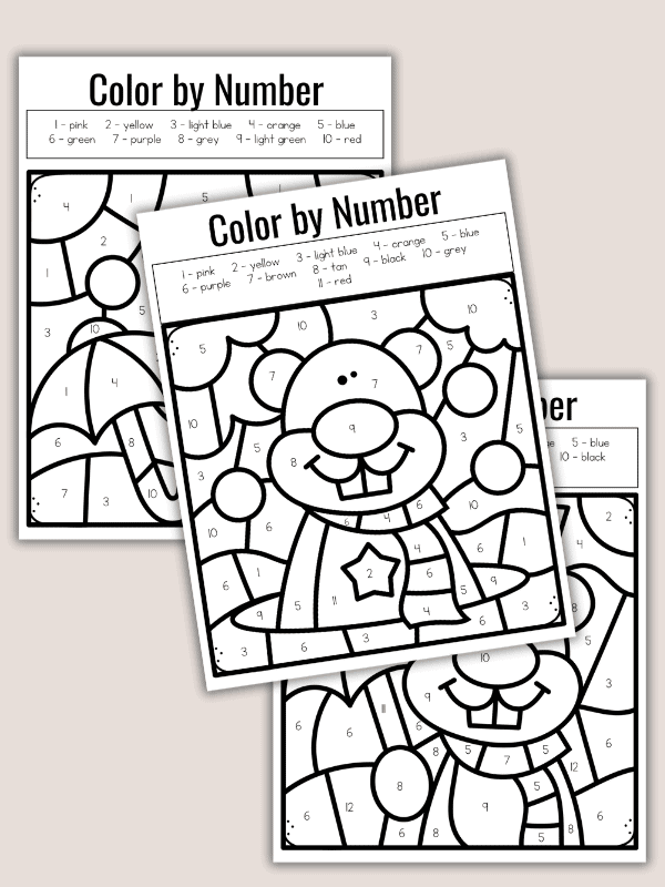 Groundhog Day Color by Number