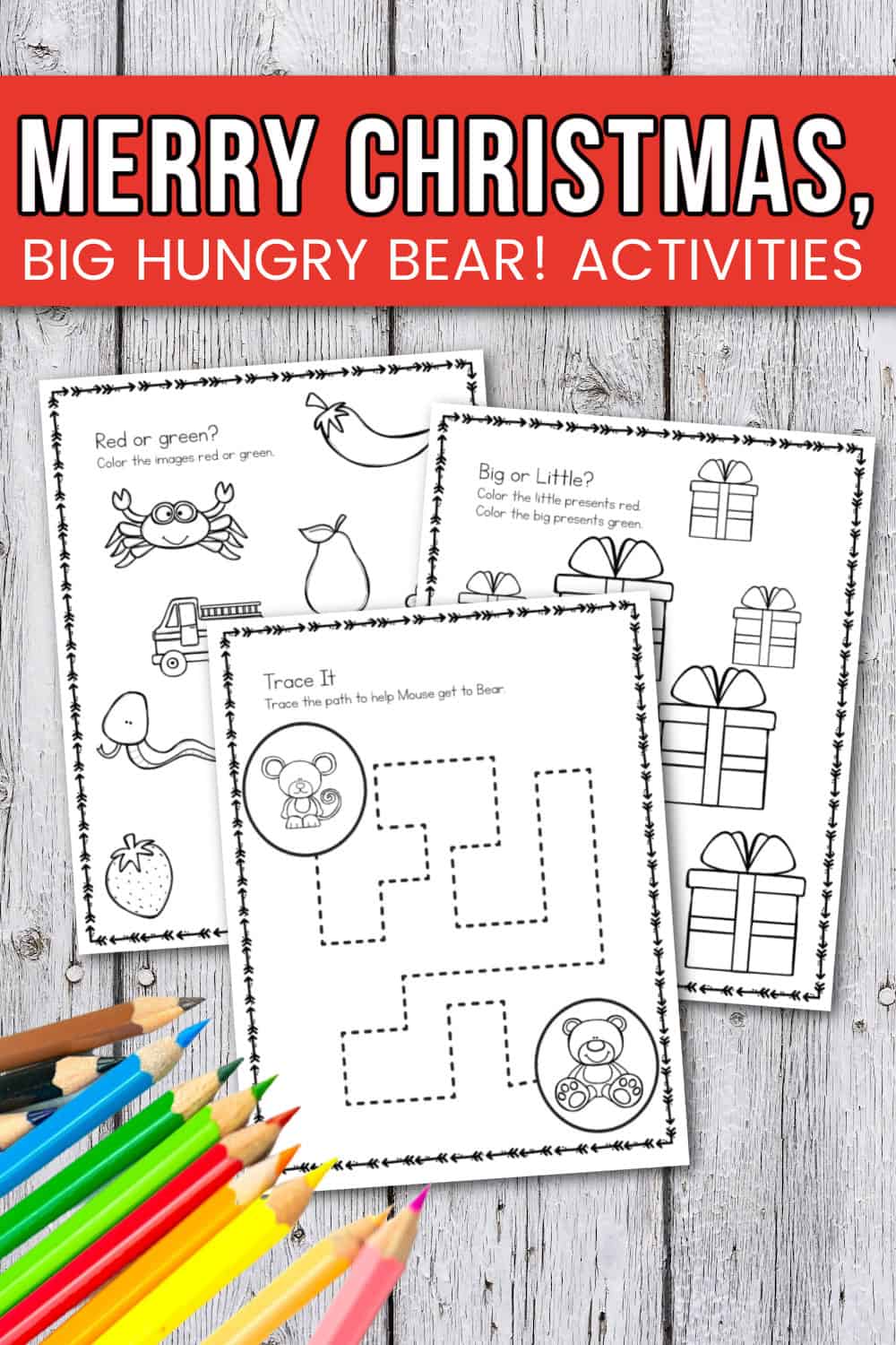 Merry Christmas Big Hungry Bear Activities