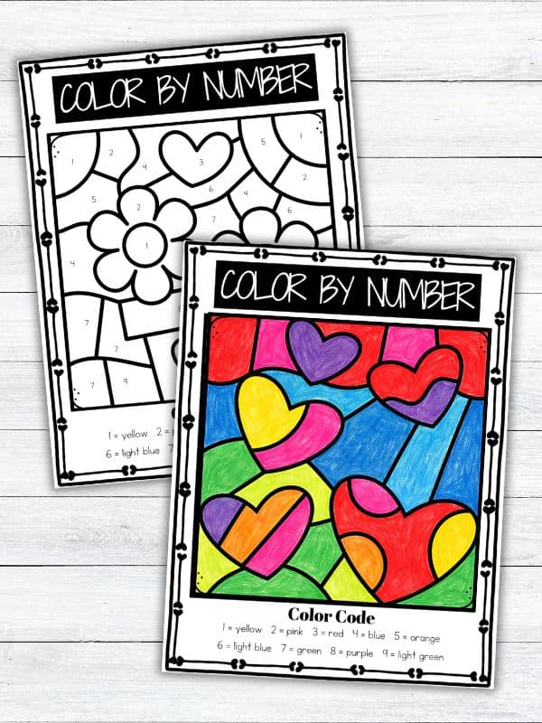 Valentines Day Color by Number