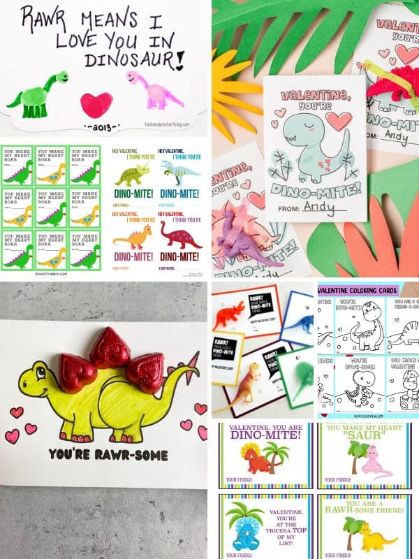 Easy Dinosaur Valentine Cards for Preschoolers
