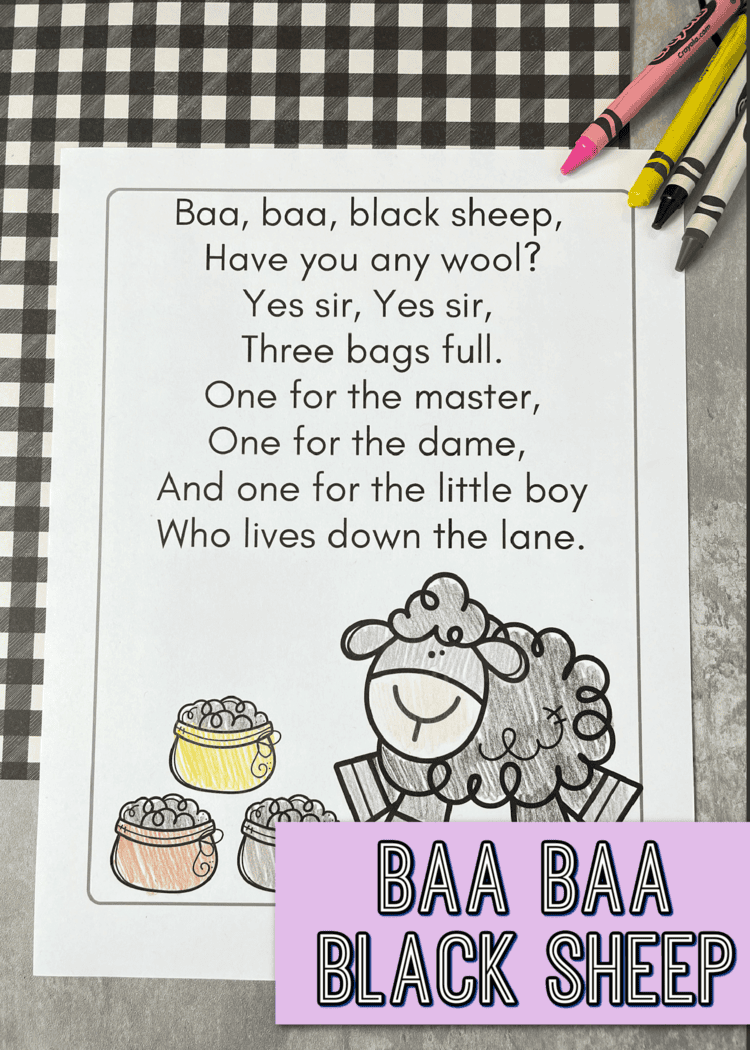 Baa Baa Black Sheep Worksheet