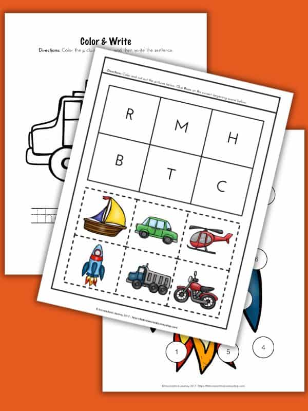 Preschool Transportation Theme Printables
