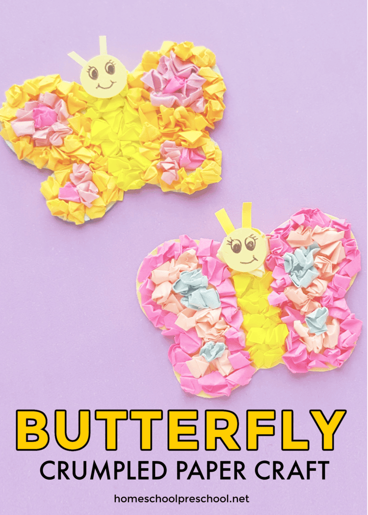 Tissue Paper Preschool Butterfly Craft