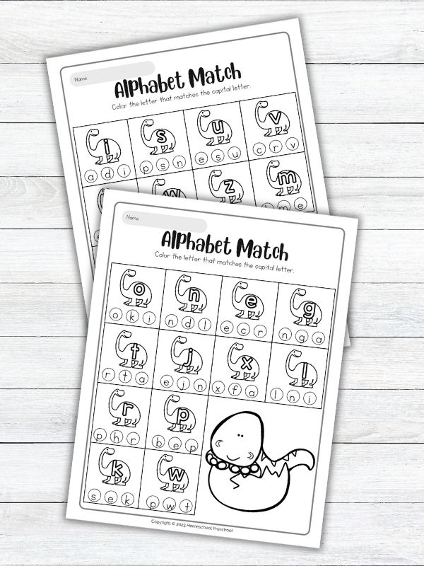 Free Dinosaur Alphabet Printables