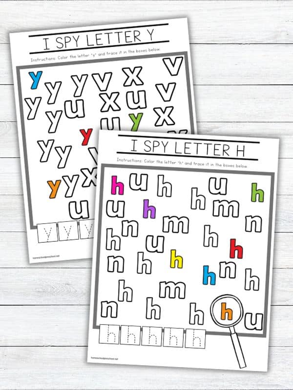 I Spy Letters Alphabet Worksheets