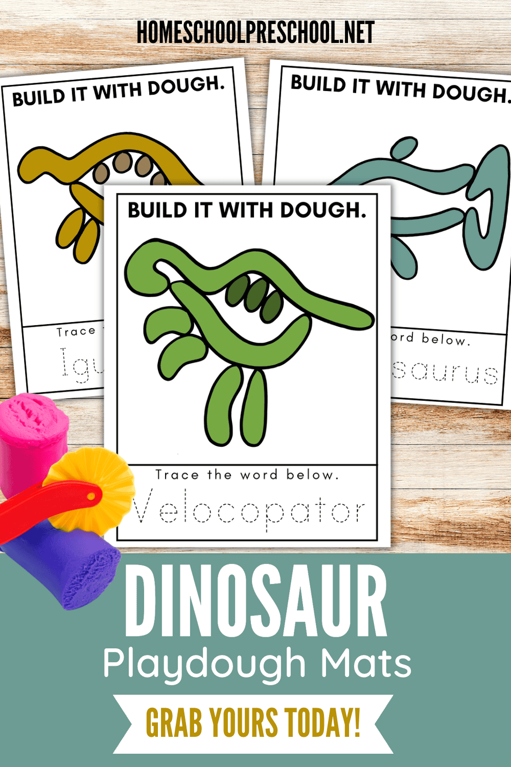 Dinosaur Playdough Mats