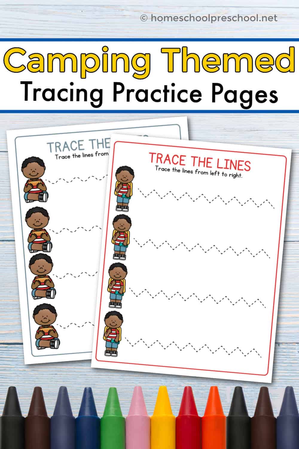 Camping Tracing Worksheets
