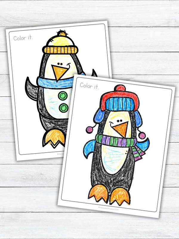 Penguin Coloring Pages for Preschoolers