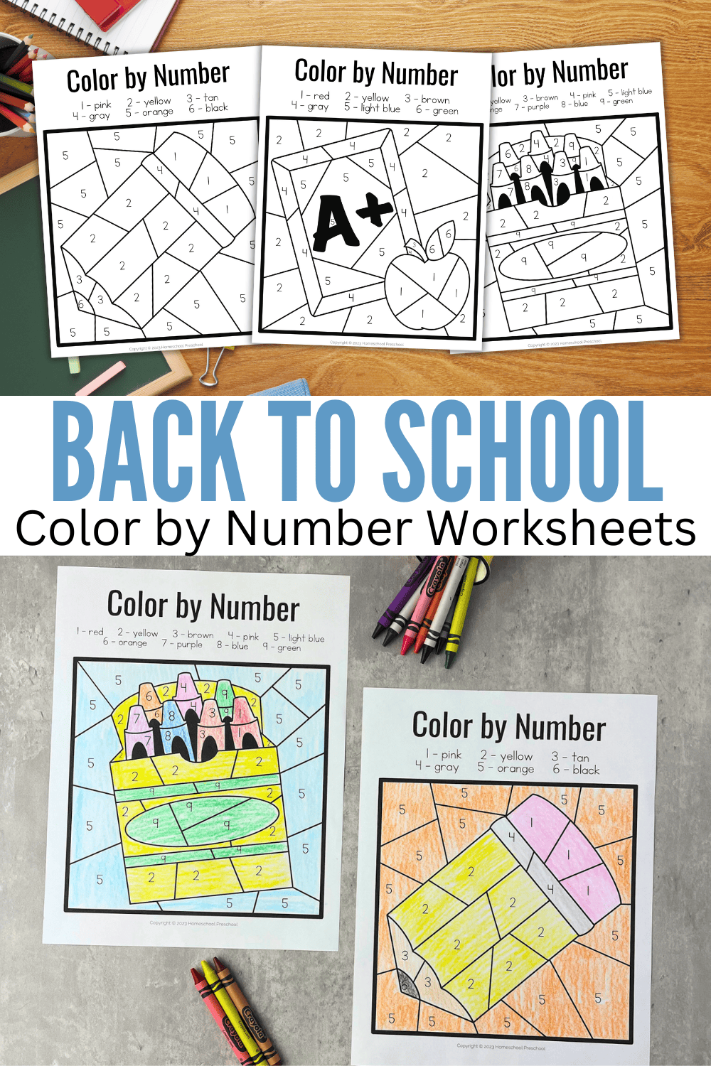 Back to School Color by Number