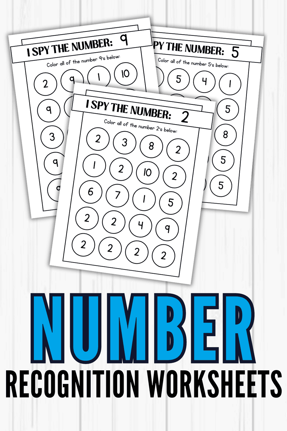 Number Recognition Worksheets