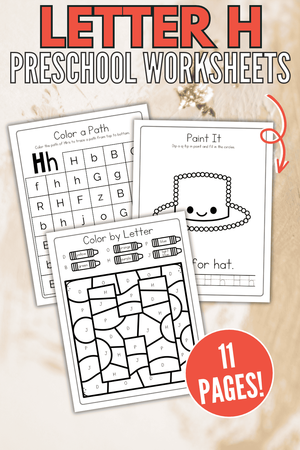 Letter H Worksheets