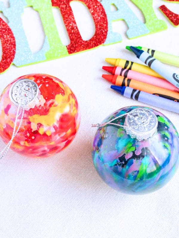 Melted Crayon Christmas Ornaments