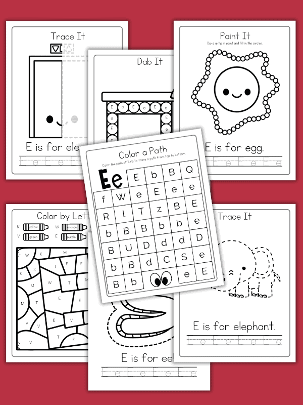 Letter E Worksheets