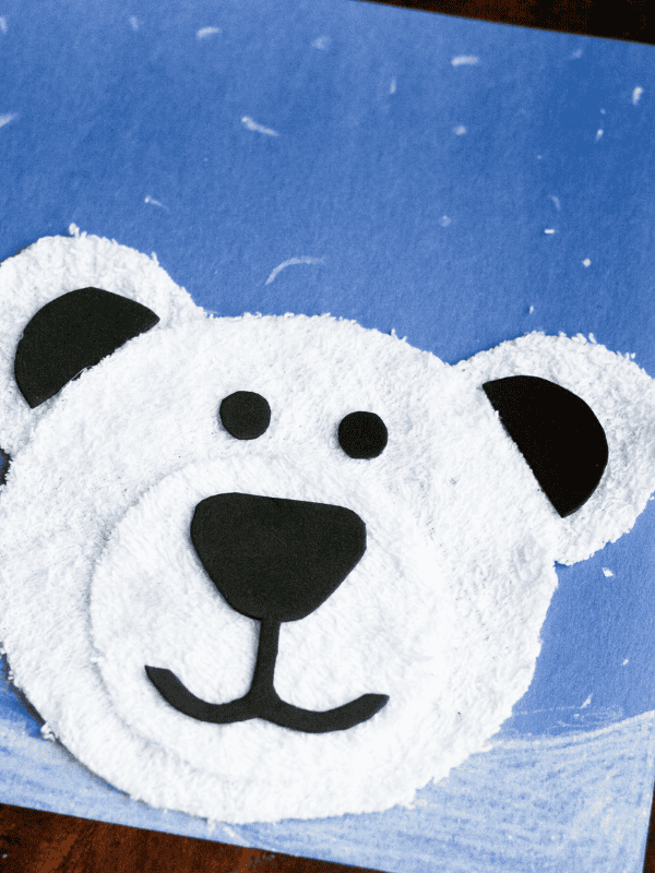Polar Bear Craft for Preschool (Easy Washcloth Winter Craft)