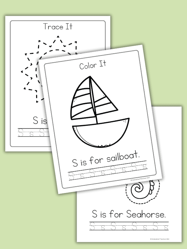 Letter S Worksheets
