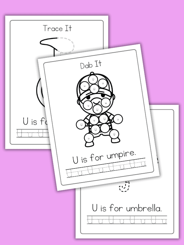 Letter U Worksheets