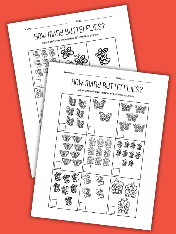 Butterfly Counting Worksheet