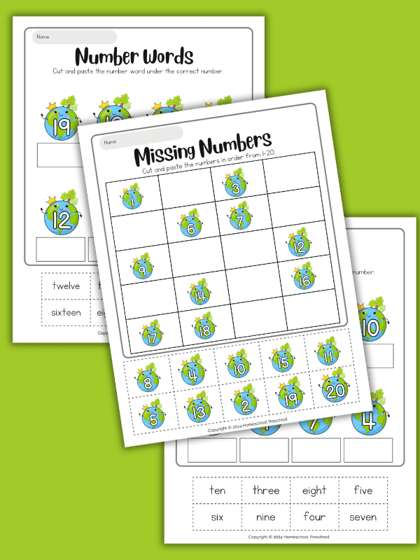 Earth Day Preschool Cut and Paste