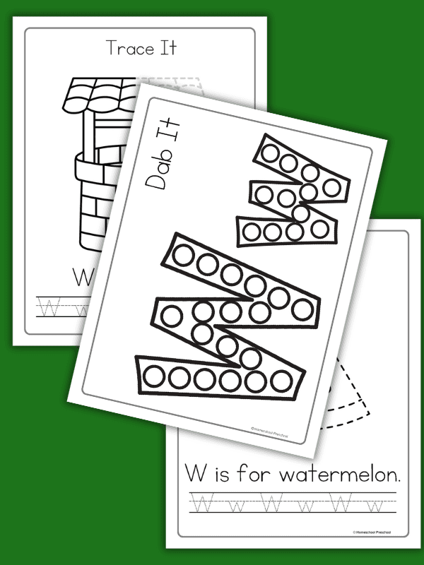 Letter W Worksheets for Preschoolers