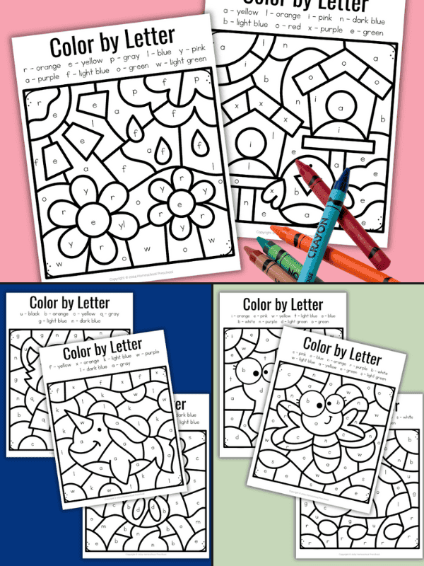 Color by Letter Worksheets