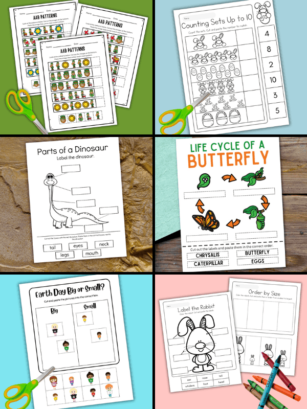 Free Printable Cut and Paste Worksheets for Preschoolers