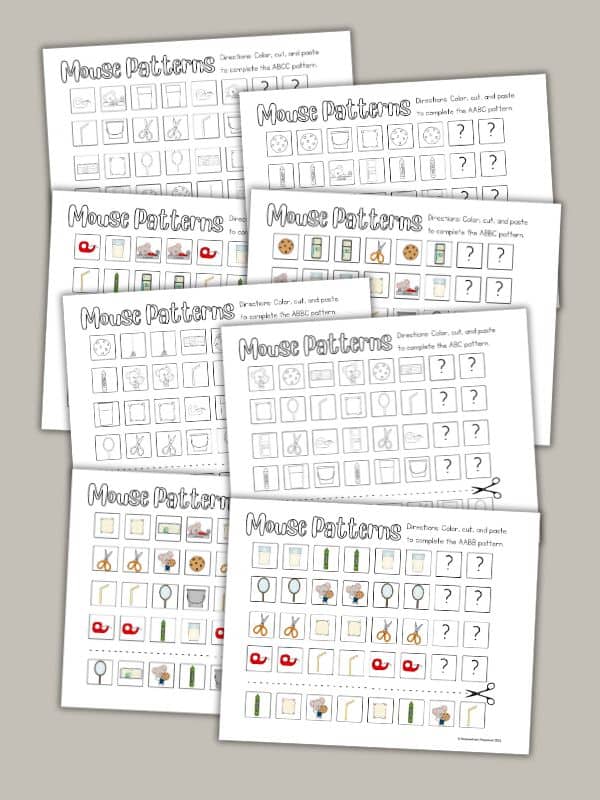 If You Give a Mouse a Cookie Patterns Worksheets
