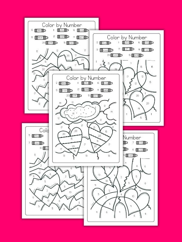 Heart Color by Number