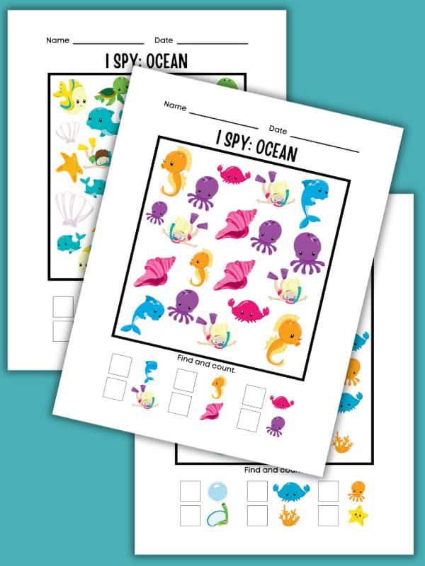 Ocean I Spy Activity Pages for Kids