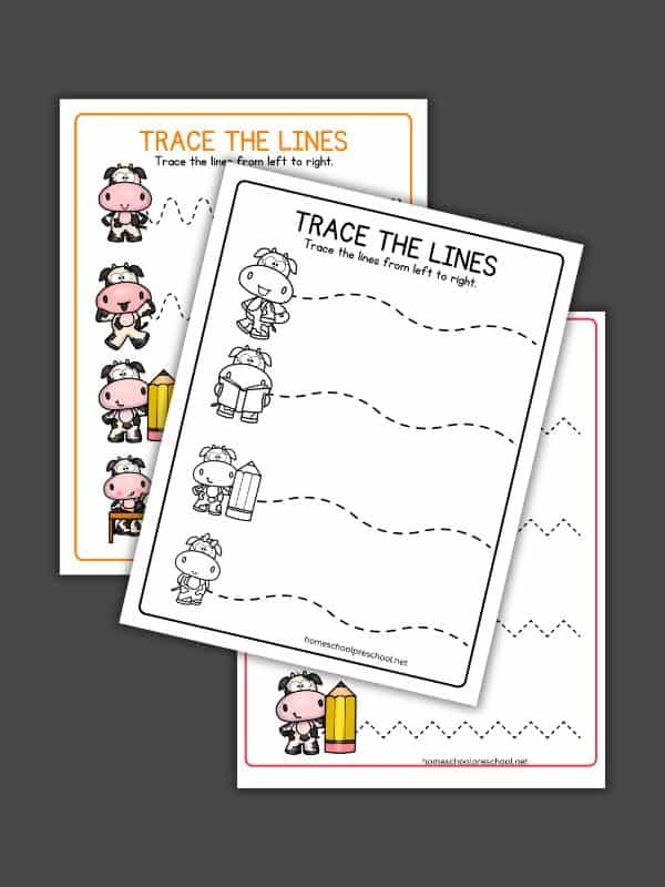 Cow Tracing Lines Worksheets