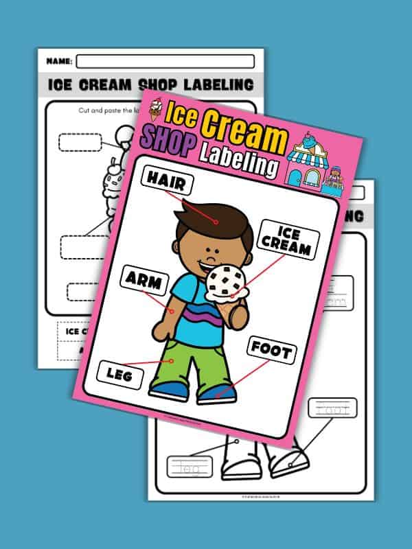 Ice Cream Shop Label the Picture Worksheets