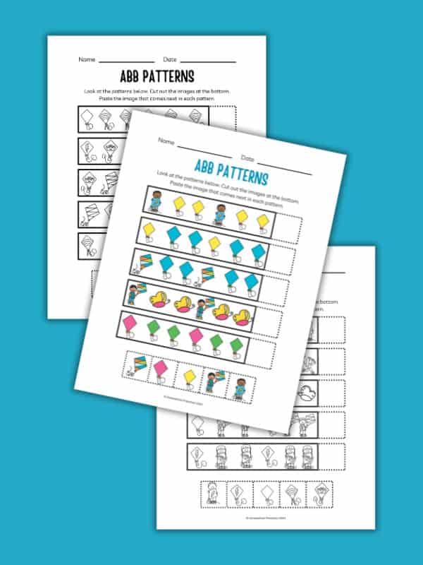 Kite ABB Pattern Worksheets