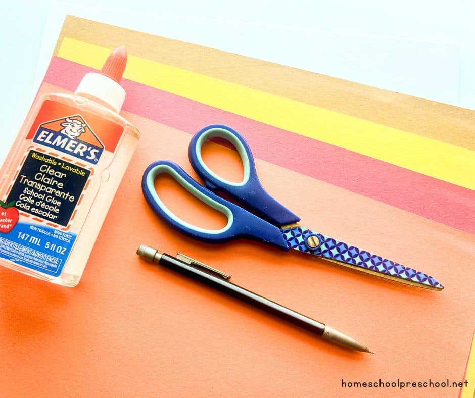 supplies to make handprint campfire craft