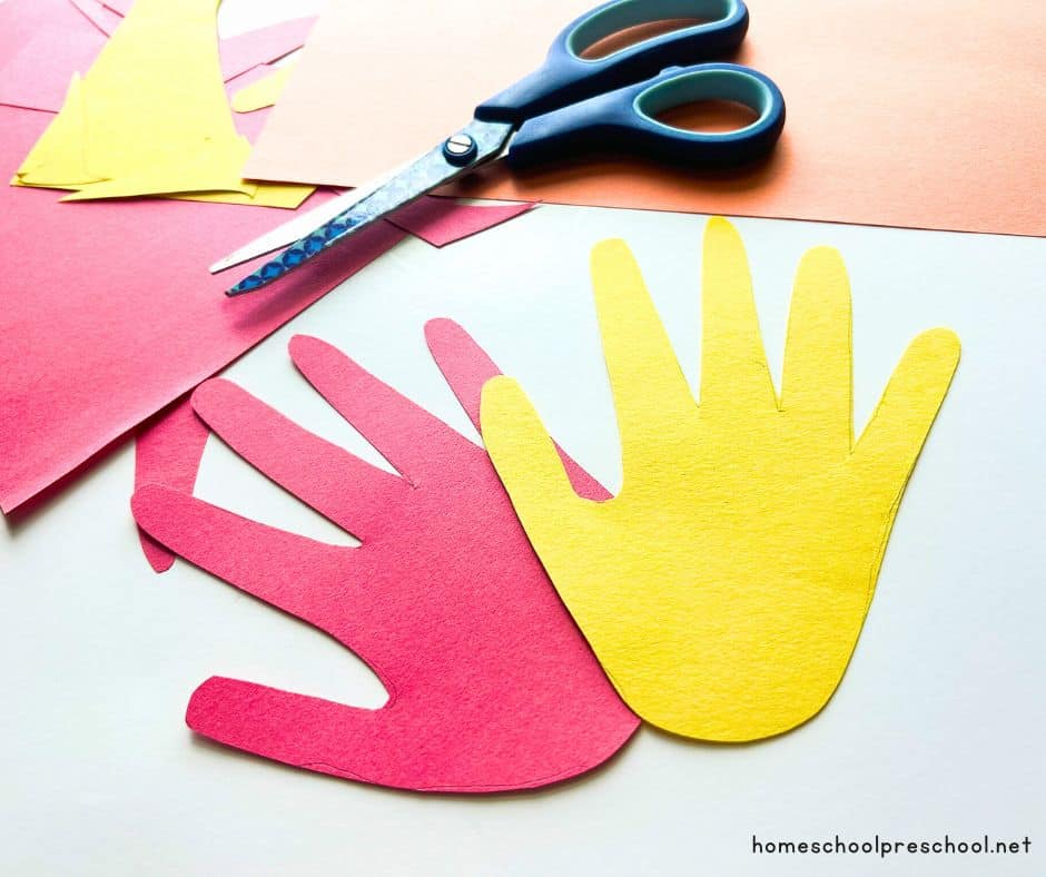 hands cut from construction paper