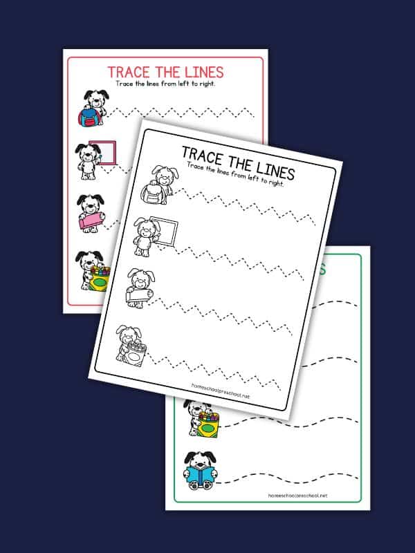 Back to School Line Tracing Worksheets