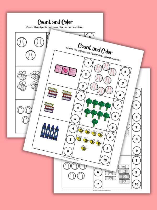 Letter B Counting Worksheets