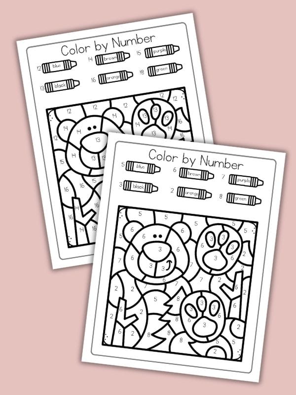 Bear Color by Number