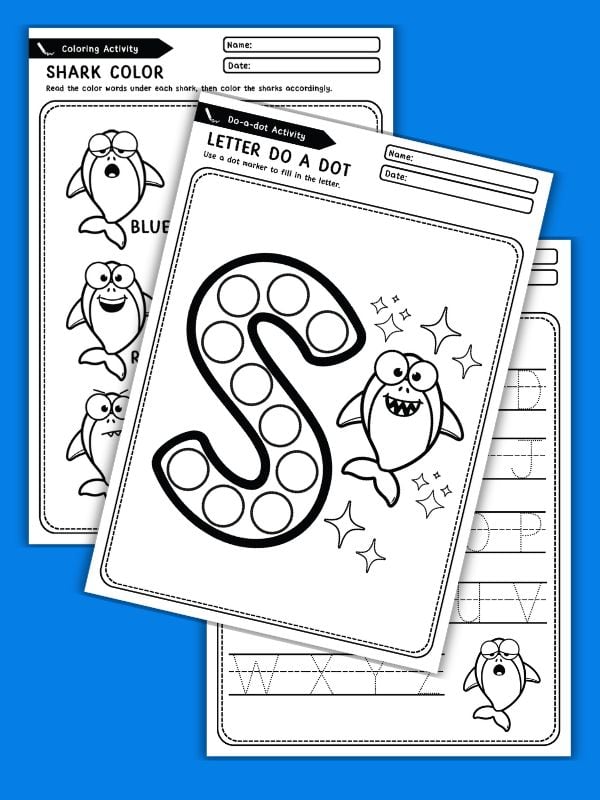 Preschool Shark Worksheets
