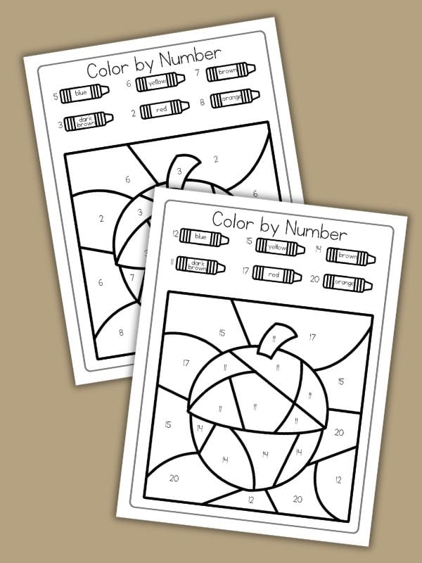 Acorn Color by Number