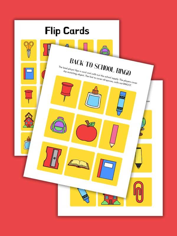Back to School Bingo for Preschoolers