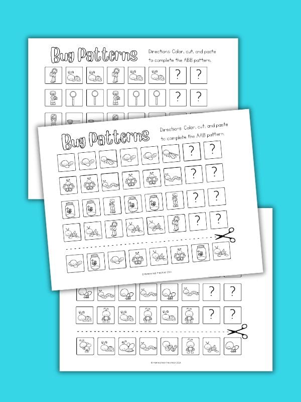 Bug Preschool Pattern Worksheets